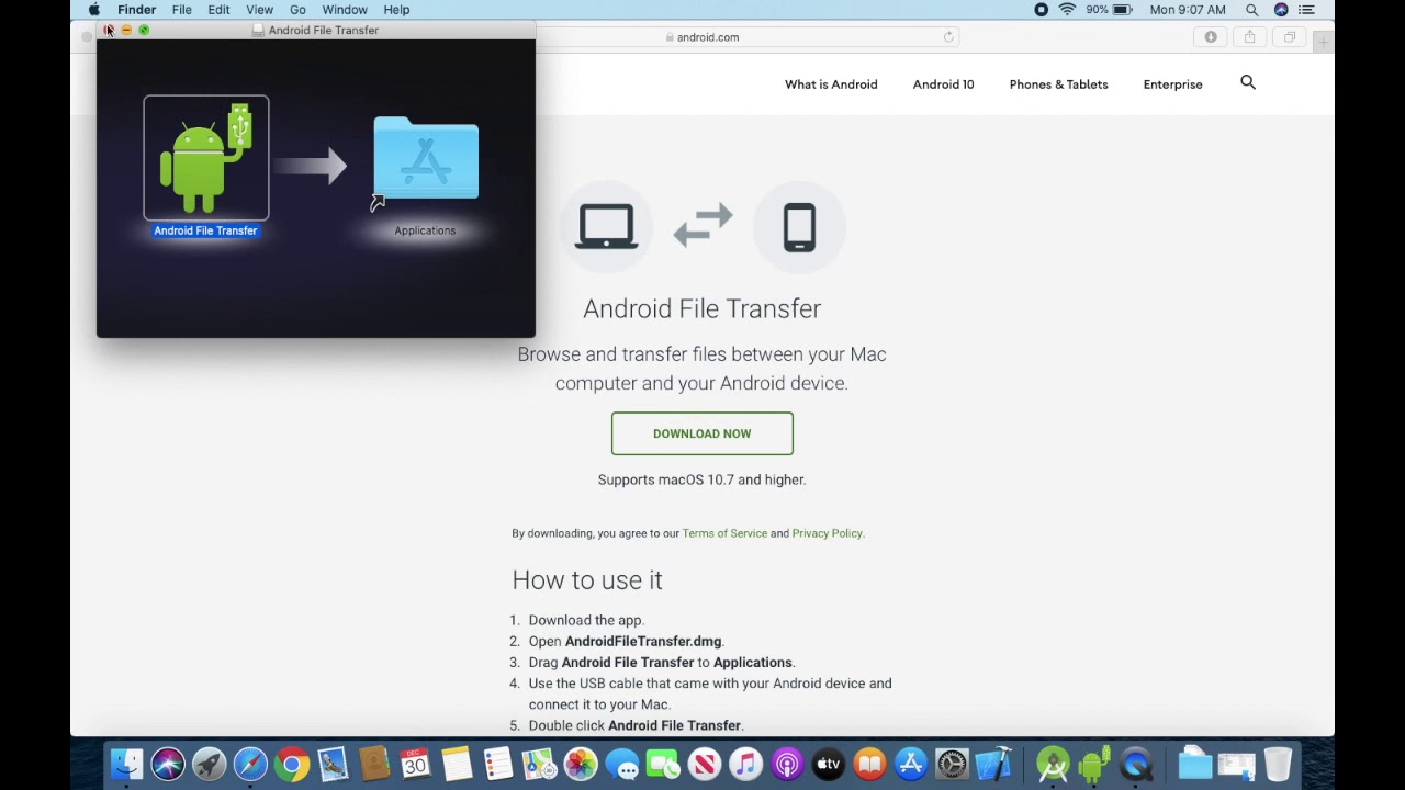 Android file transfer windows10